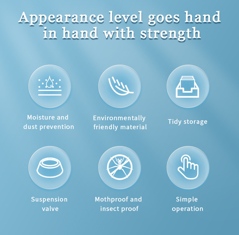 Transparent vacuum compression bag, seasonal clothing storage bag, clothes and quilt storage bag, hand roll, thickened explosion-proof zipper pic 2