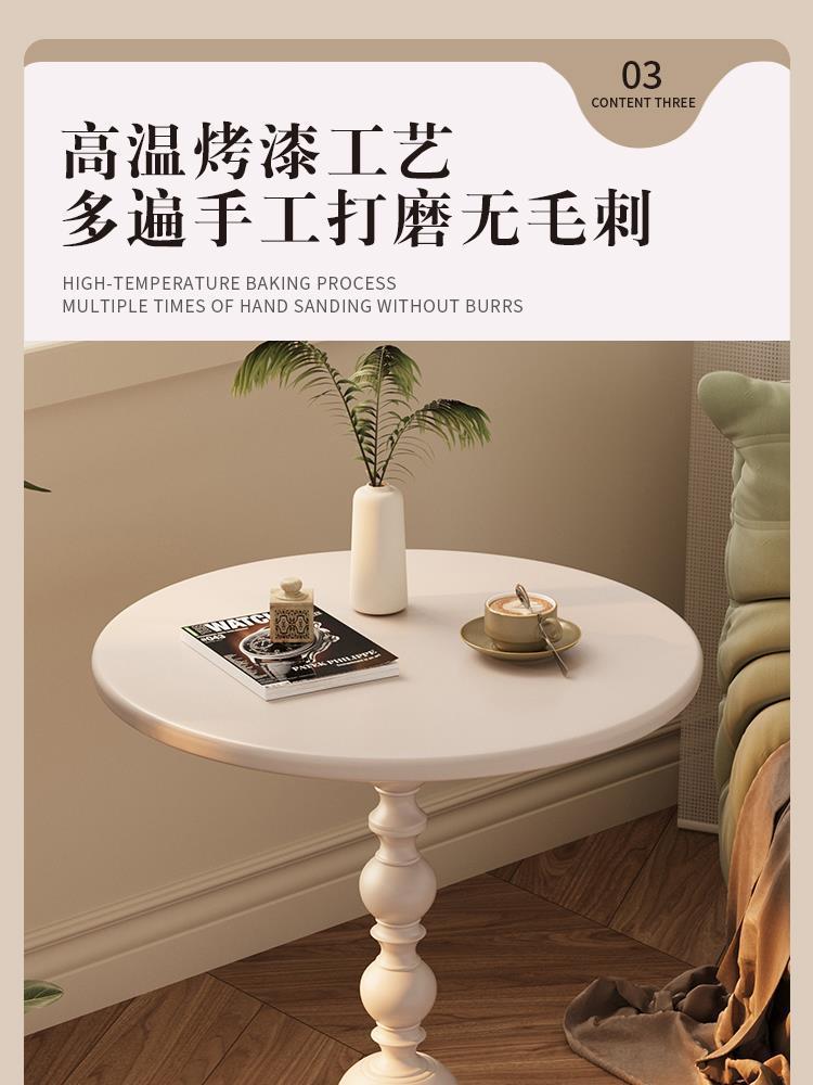 Light luxury sofa side table, living room small coffee table side table, retro corner table, iron headboard for storage, small round table on the balcony pic 7