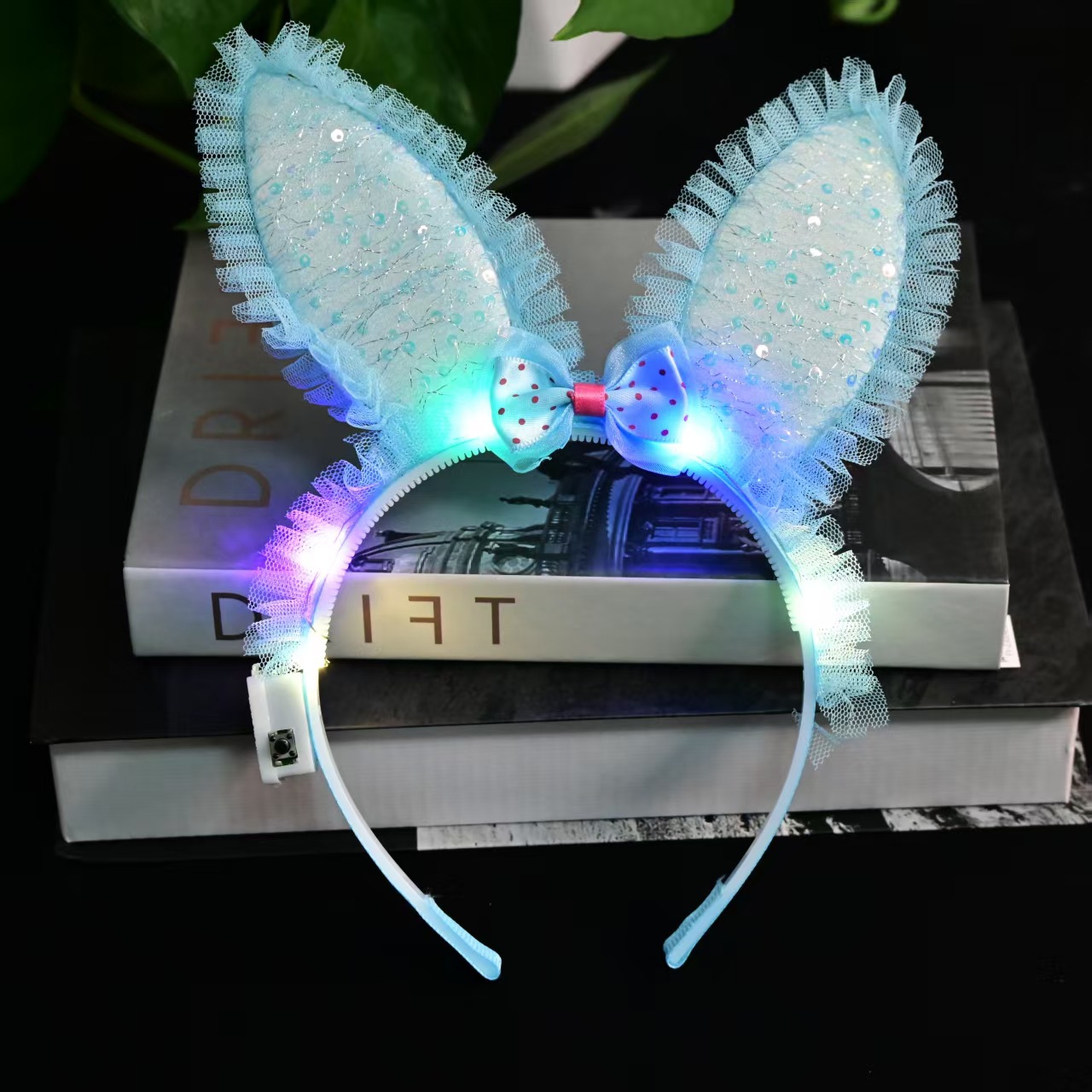 2025 New cute Kulomi Internet celebrity glowing big ear headband, glowing crown headband, glowing bow tie headband pic 10