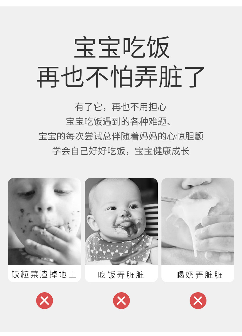 婴儿吃饭围兜男女宝宝辅食饭兜儿童防水防脏防油神器幼儿园围嘴详情2