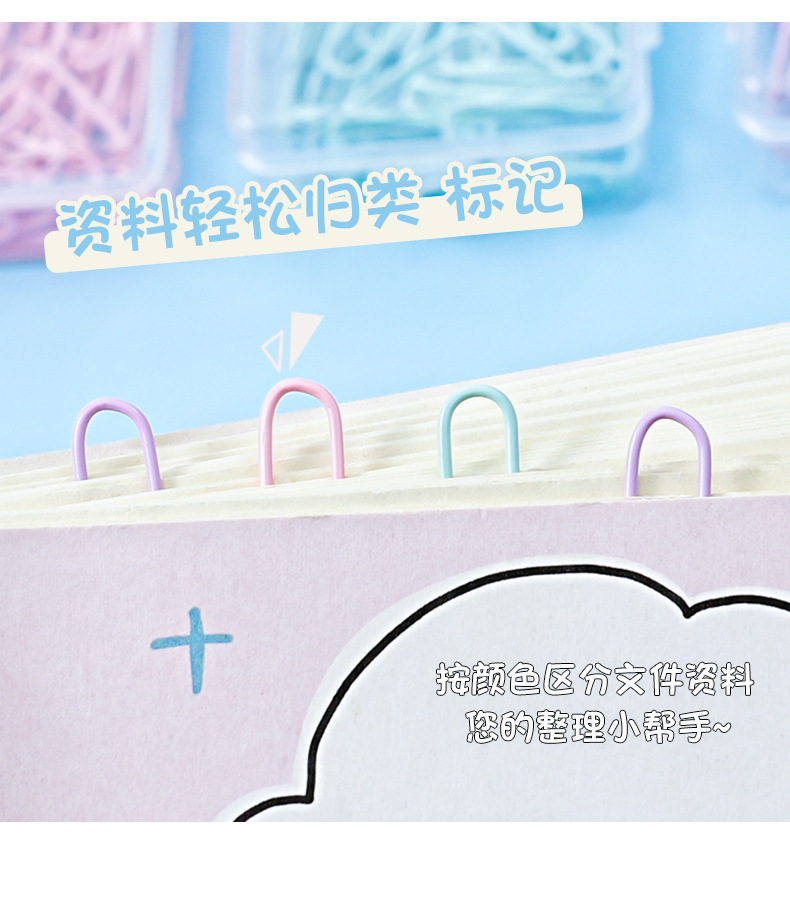 Wholesale of cross-border best-selling 28mm paper clips, creative paper clips, macaron-colored metal binding, financial and office supplies pic 7