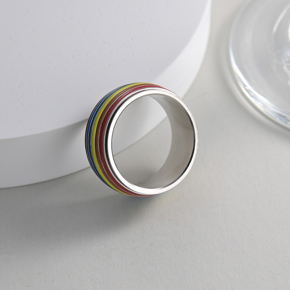 The new rainbow rotatable ring for both men and women in cross-border e-commerce is a bestseller in Europe and America on Amazon. It is a hit product of Shein pic 5