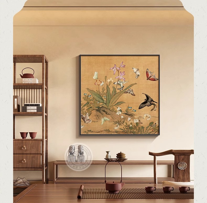 宋氏美学花鸟画客厅装饰画新中式沙发背景墙挂画方形餐厅卧室壁画详情12