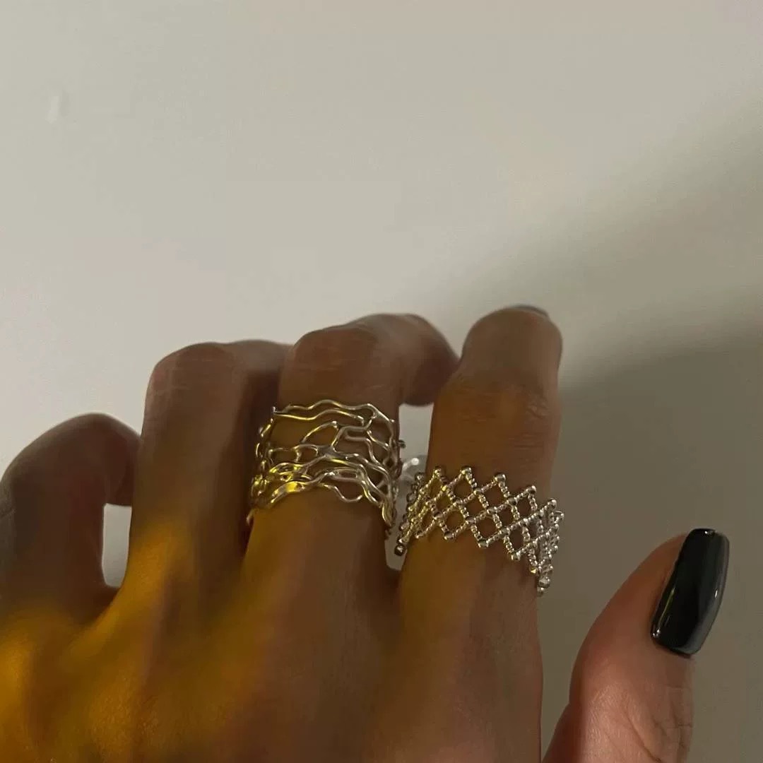 韩国博主feve同款coldf*ame宽版窄版花瓶素圈戒指女简约高级个性详情4