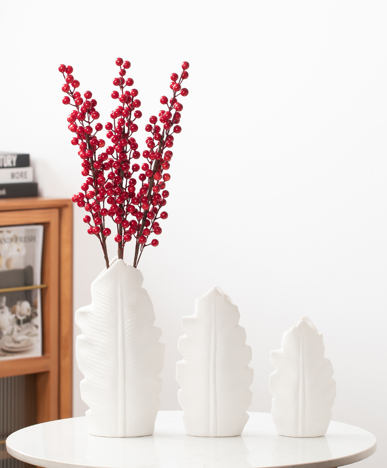2025 Nordic simple white Ceramic vase for living room, high-end dried flower arrangement, water-grown fresh flowers, light luxury frosted entrance hall decoration, vase, ceramic decoration, ceramic vase handicrafts pic 6