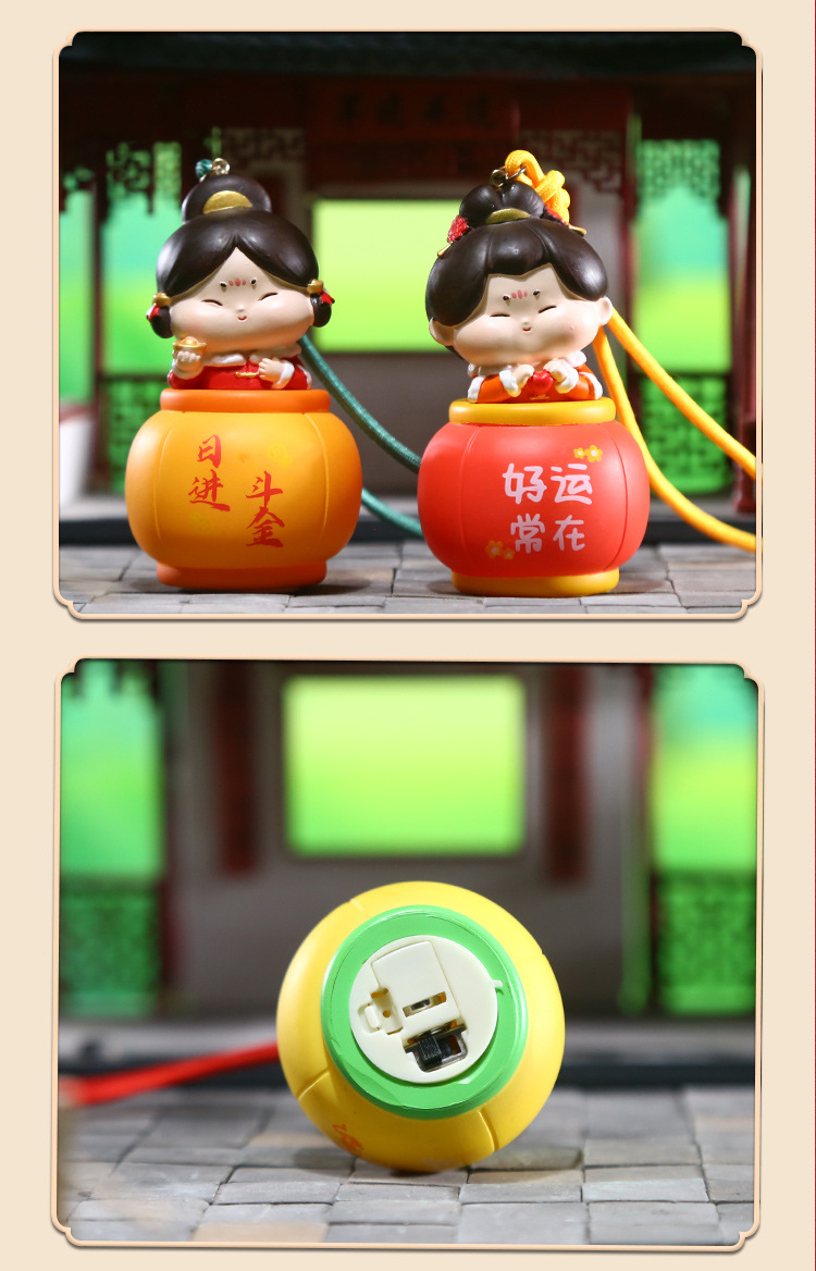 唐小糖花灯唐仕女西安可爱车载挂件小灯笼娃娃好运摆件小礼品详情13