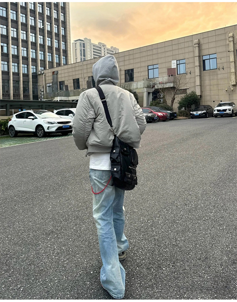 高货 冰蓝517风格水洗做旧猫须复古cleanfit直筒微喇男女牛仔长裤详情9