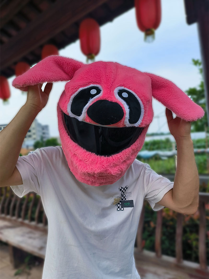 The helmet protection headgear, the Teddy cartoon male and female motorcycle, the anti-scratch puppy, the lift-off helmet, and the plush animal are so cute pic 8