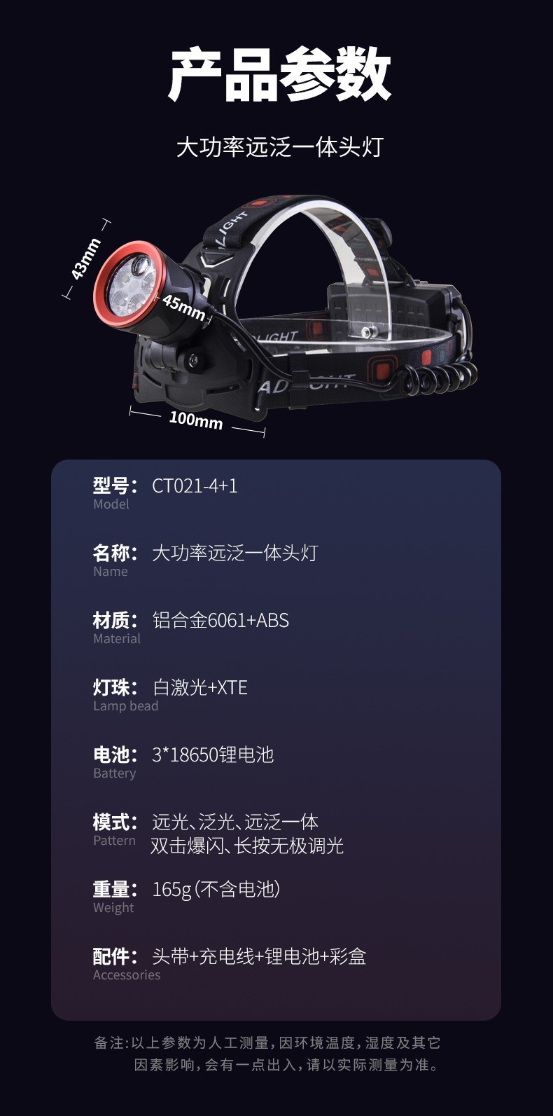 Pailide Cross-border 4+1 headlamp with long-range flashing integrated high-power strong light ultra-bright aluminum alloy for outdoor night fishing and cycling pic 9