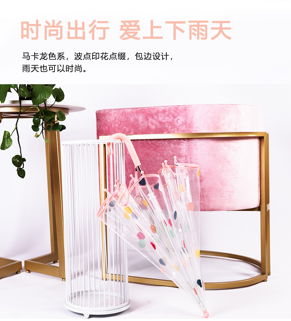 批发防夹手雨伞彩色圆点可爱卡通向日葵全纤维儿童伞可印刷logo详情5