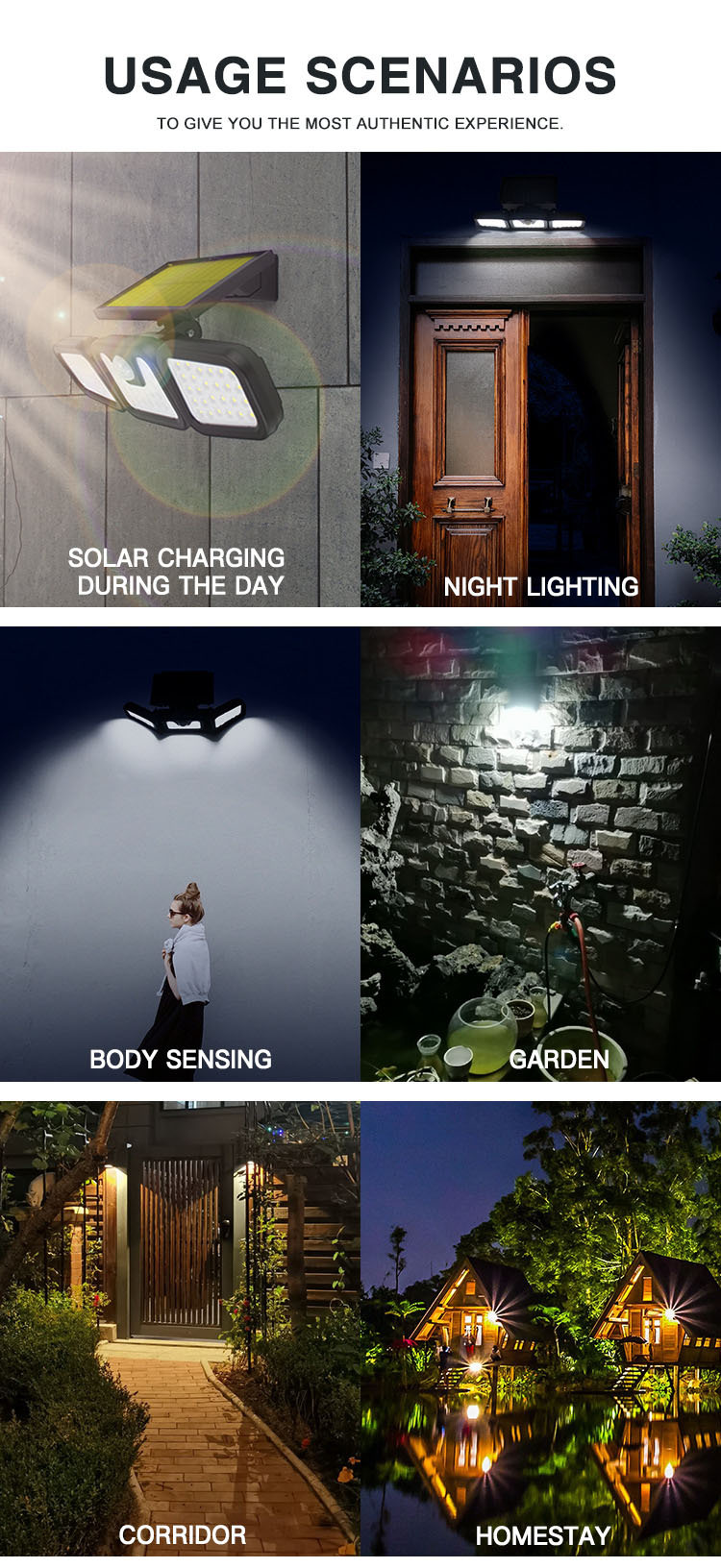 Human body sensor household lighting fixtures, LED solar street lamps, outdoor courtyard lamps, wall lamps, villa lighting fixtures pic 10