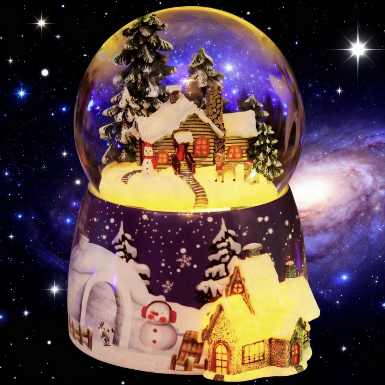 Customized Christmas crystal ball music box, automatic snowfall and glowing music box, creative birthday gifts for men and women pic 3