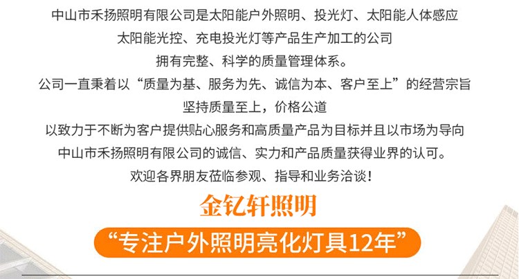 太阳能投光灯透镜高亮灯家用照明户外庭院灯天黑自动亮新农村路灯详情2