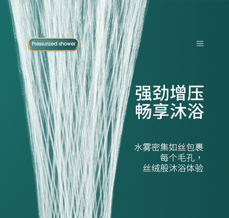 304 stainless steel showerhead set, household Little Waist pressurized handheld showerhead, shower filter showerhead pic 7