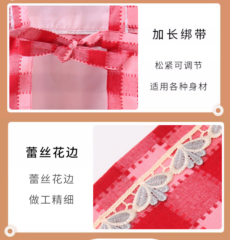 【 Chi Jia 】 Stylish lace-trimmed apron for home cooking, double-layer lining, stain-resistant and dirt-resistant work clothes pic 10