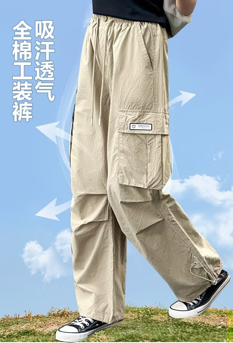 女童工装裤2024新款夏装韩版洋气中大童纯棉女生休闲裤子潮酷穿搭详情9