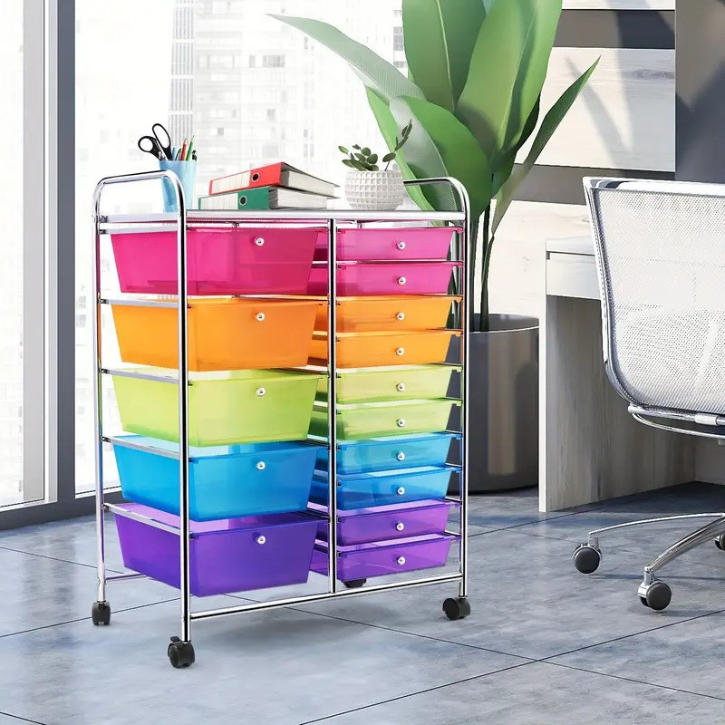 Trolley storage rack, drawer-type small trolley, dust-proof, movable storage, snack dust-proof storage, drawer-type storage pic 5