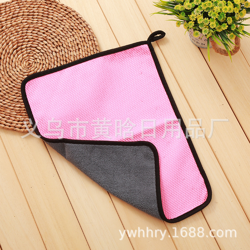 【 Chi Jia 】 Fish scale fabric composite coral fleece AB side thickened car cleaning cloth, car wash towel, rag, household cleaning cloth pic 2