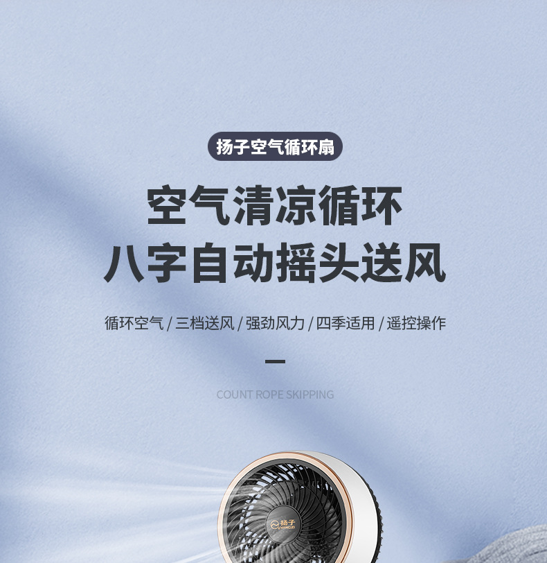 骆驼电风扇落地式遥控语音款循环扇定时家用立式落地扇空气循环扇详情1