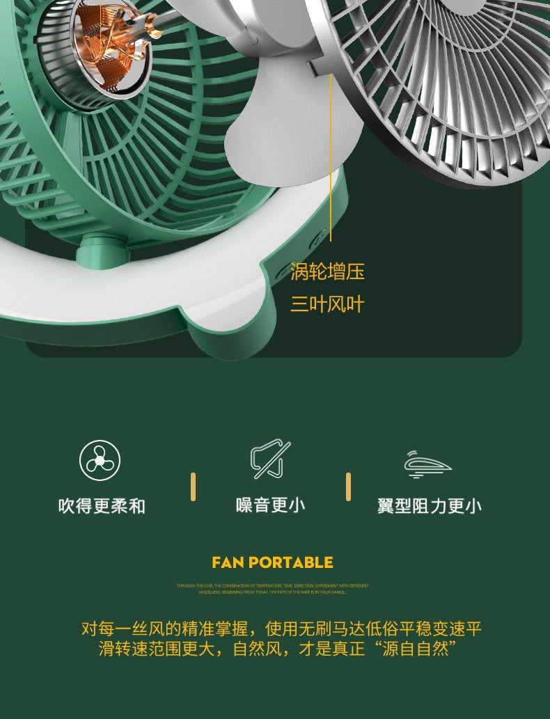Cross-border Internet celebrity color marquee, desktop fan, USB charging table fan, home, dormitory and office air circulation fan pic 16