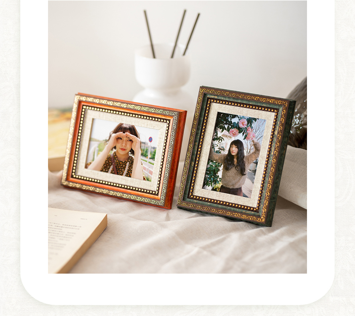 复古相框6寸相框欧式宫廷摆台67寸81012寸挂墙画框高档做旧装饰框详情4