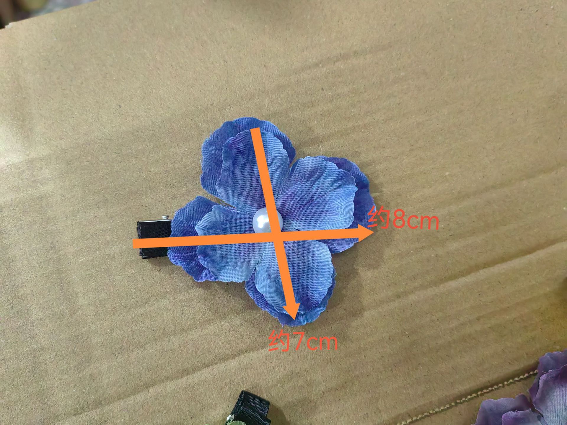 油画绣球花发夹女仿真花朵发夹边夹侧边碎发神器气质头花头饰发饰详情3
