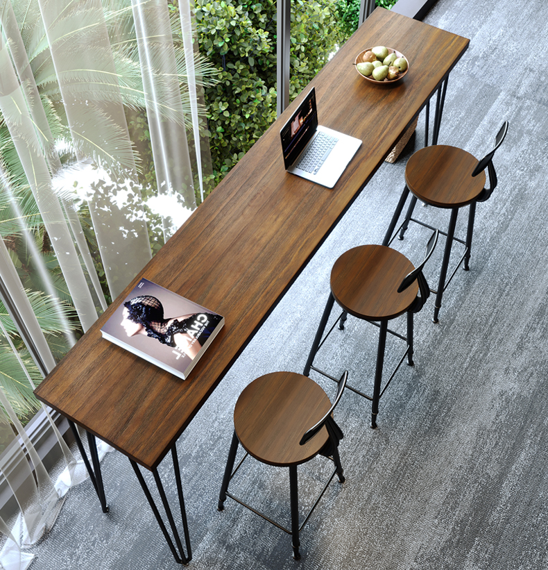 A10L阳台吧台桌长条桌家用靠墙实木休闲高脚桌小吧台窗边沙发侧边详情13