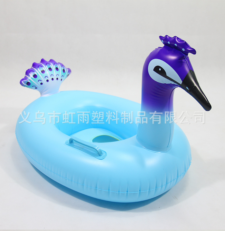 孔雀艇水上充气儿童玩具座圈带翅膀防侧翻游泳圈婴儿坐圈批发详情4