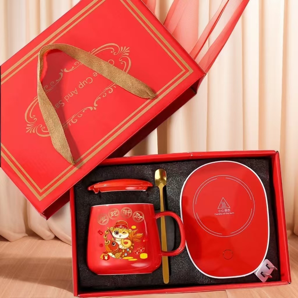 Constant-temperature ceramic cups, creative mugs, warm cups, coffee water cups, gift boxes, small gifts for annual meeting advertisements, and logo printing pic 5