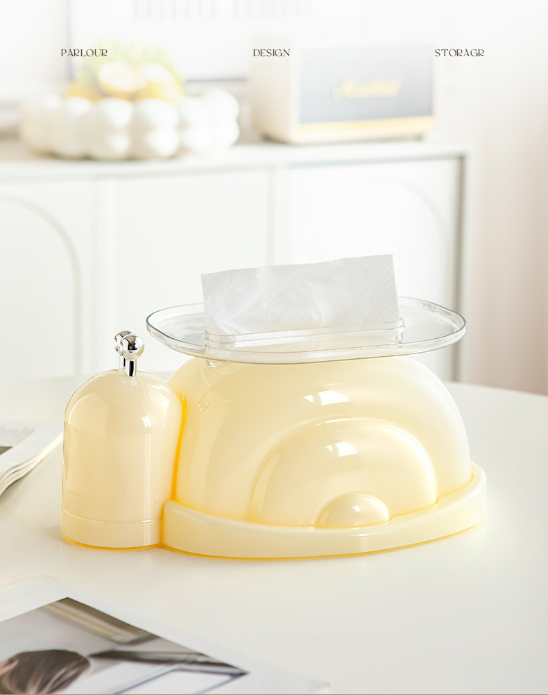 Creative kitchen desktop tissue box, living room light luxury cartoon cute snail ceramic dining table tissue box, household wholesale pic 11
