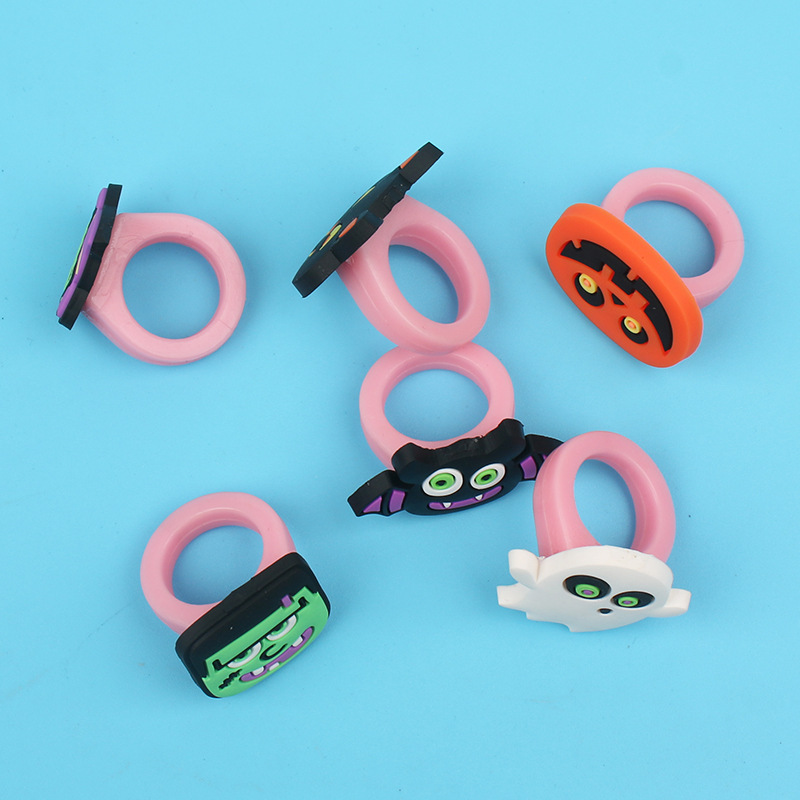 跨境小商品硅胶戒指南瓜圣诞节派对卡通儿童手环万圣节戒指厂现货详情9