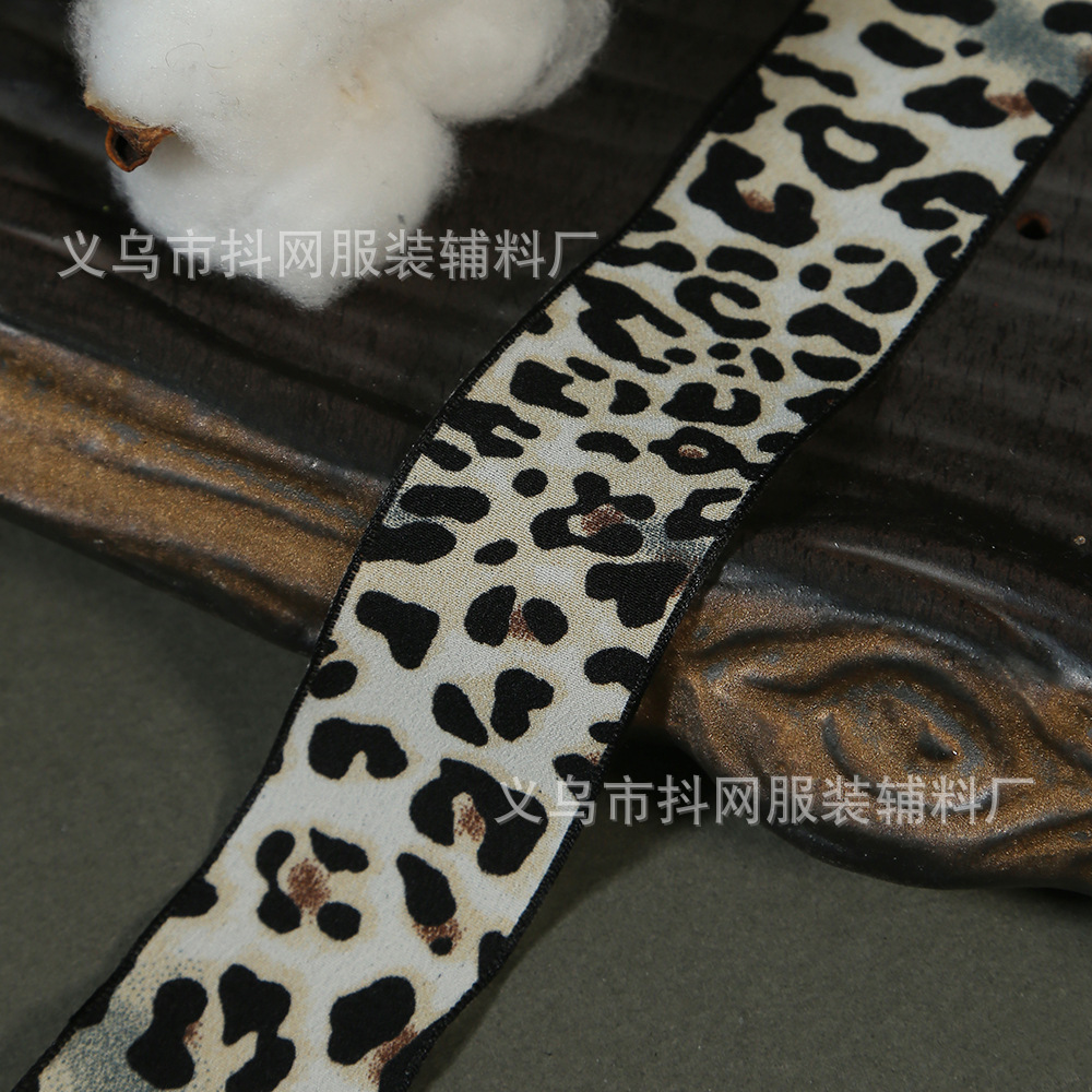新款4cm复古豹纹织带DIY蝴蝶结发饰服饰辅料装饰礼品包装批发详情5