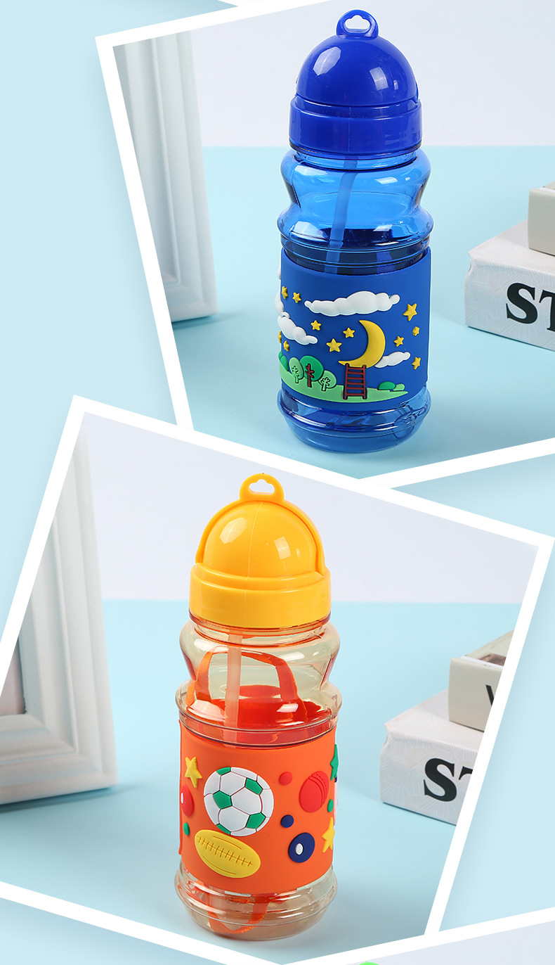 儿童吸管杯便携翻盖户外运动水杯学生日用水杯挂绳手提水杯塑料杯详情13