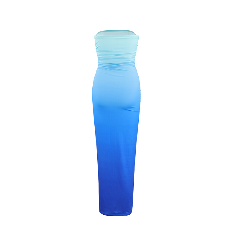 Slim sexy bra gradient medium and long style dress详情18