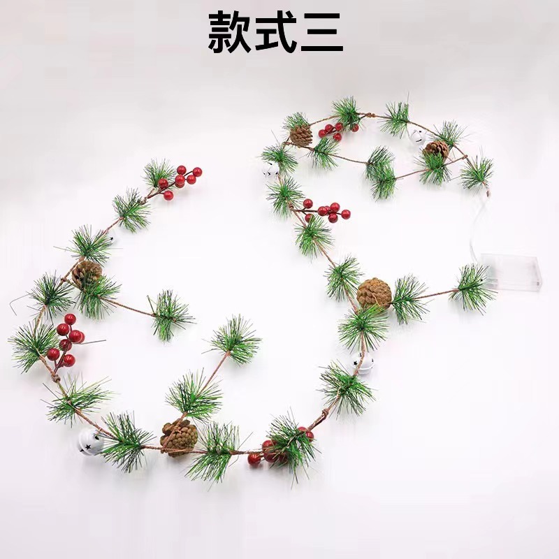 圣诞新款led铜线灯串红果松果松针圣诞藤条工艺灯节日庭院装饰灯详情27
