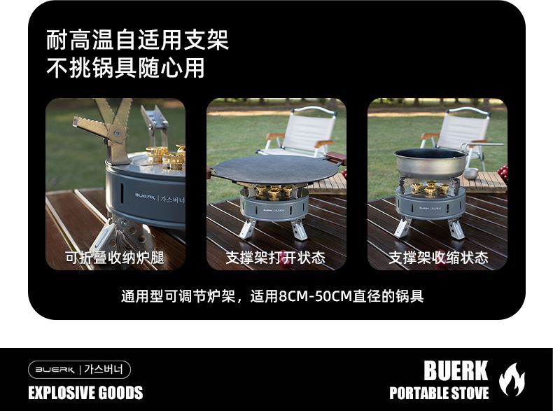 便携式户外五星猛火煤气卡式炉野炊火锅炉头野外防风燃气灶具批发详情8