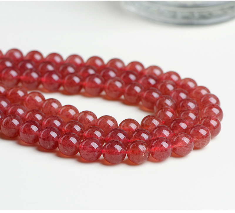 Jiuya Crystal Natural Strawberry Crystal loose Beads Round Beads semi-finished DIY jewelry accessories Factory Direct Sales pic 30