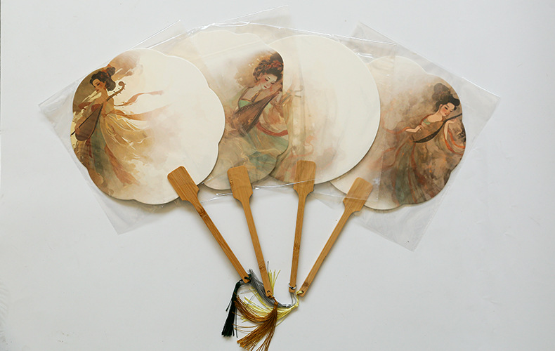 加厚宣纸团扇半生熟古风空白扇子书法国画扇diy非遗漆扇专用团扇详情1