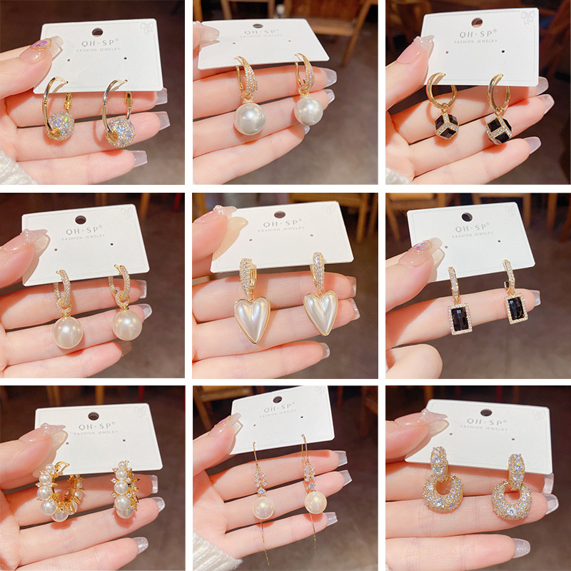 抖音热门同款推荐100款925银针耳环耳坠经典几何长款流苏耳饰批发详情2