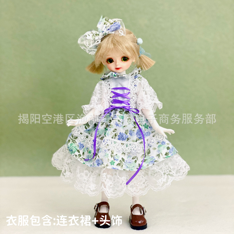 6分bjd娃娃换装衣服洛丽塔套装30厘米洋娃娃裙子连衣裙制服女仆装详情30
