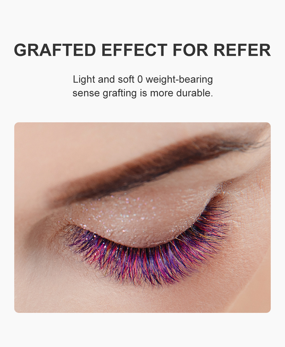 shanilak eyelash extensions in rainbow and gradient colors, single round hairs, comfortable and soft, manually opened pic 7