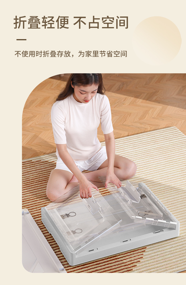 Folding storage boxes for clothes, quilt covers, toys, books, transparent organizing boxes, wheeled storage boxes for school dormitories pic 7