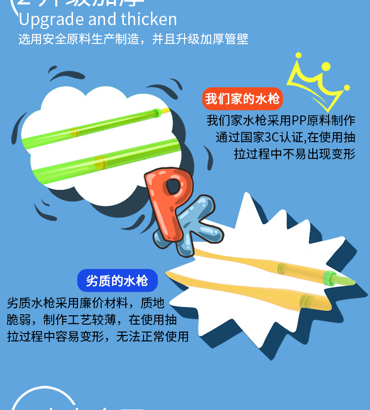 儿童玩具抽拉式水枪多孔水炮漂流戏水沙滩地摊玩具儿童水枪玩具详情5