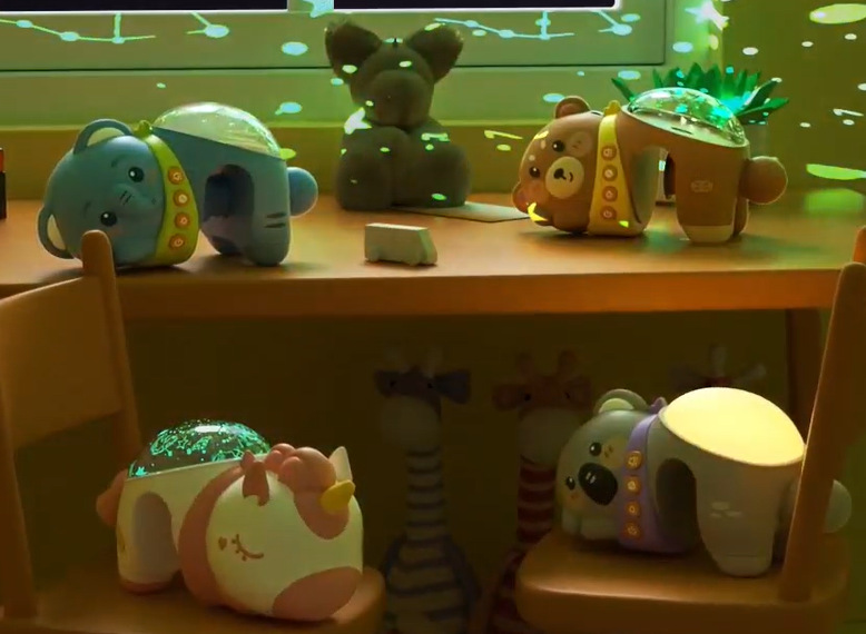 Cross-border infant early education toys, sleeping projection lamp, cartoon animal night light, bed bell simulation model, infant and toddler soothing lamp pic 4
