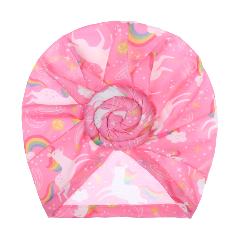 外贸新款独角兽印花印度帽宝宝胎帽欧美甜甜圈无骨帽厂家现货批发详情27