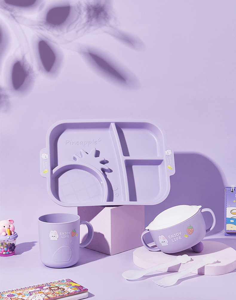 宝宝卡通可爱餐盘儿童辅食训练餐具分格餐盘母婴食品级用品 批发详情5