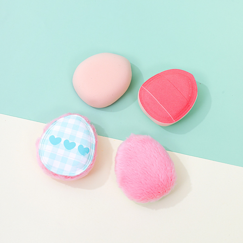 工厂定制棉花糖手指粉扑聚氨酯干湿两用拇指形植绒散粉气垫不吃粉详情5