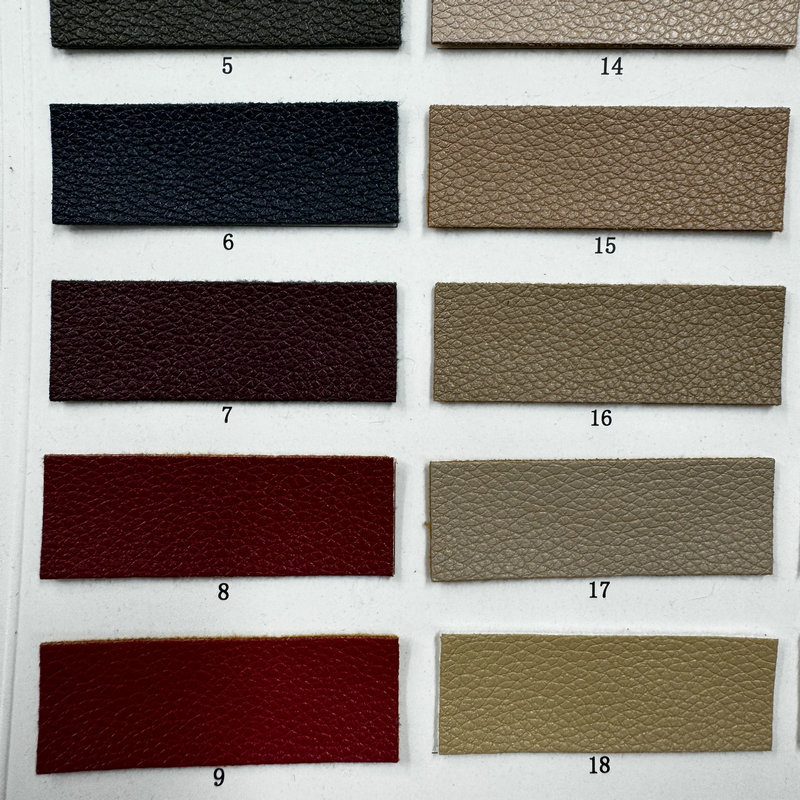 现货 耐水解1.2mm小荔枝纹PU皮革 802纹仿棉绒底皮料 箱包人造革详情9