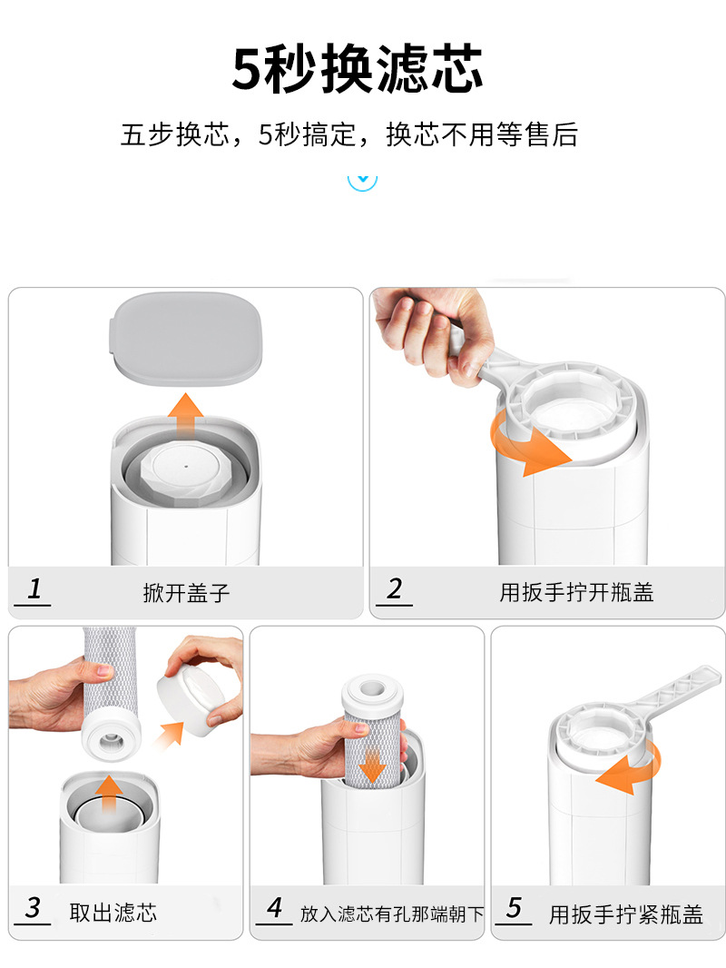 Household kitchen countertop water purifier, direct drinking tap water filter, no need to install faucet filter water purifier pic 8