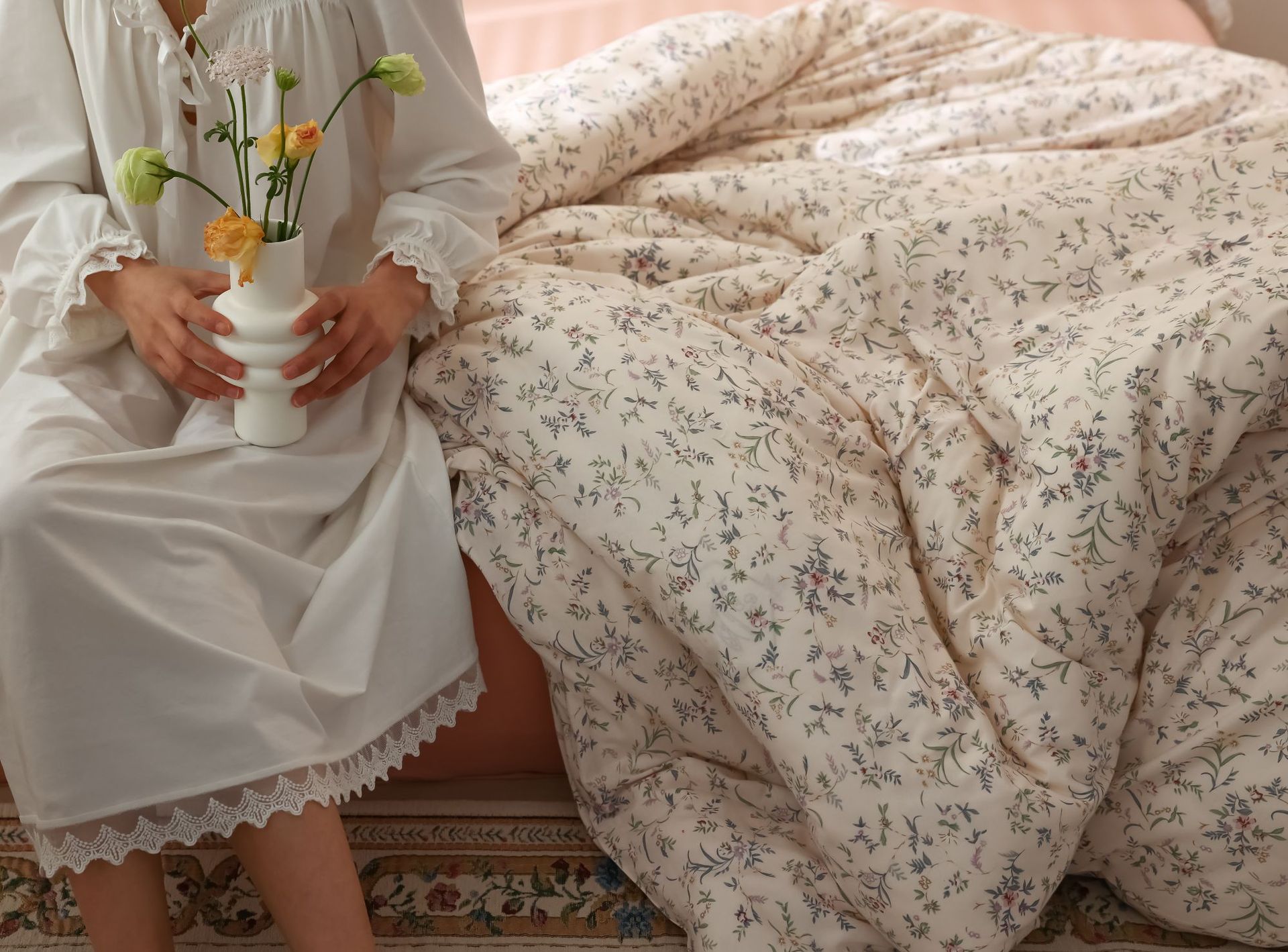 Spring and Summer knitted cotton three or four pieces set, soft bedding for sleeping naked with Indian cotton, Little Warm sun pic 9